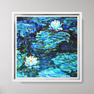 Lienzo Monet - Lilis de agua, azul,