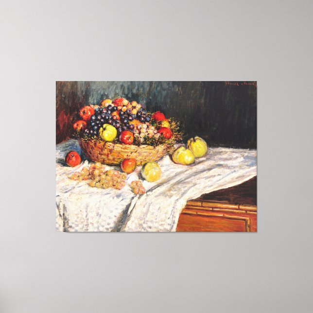 Lienzo Monet - manzanas y uvas, pintura de vida (Anverso)