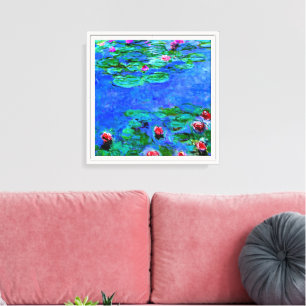 Lienzo Monet - Nenúfares, rojo,