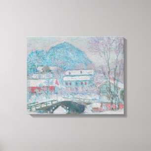Lienzo Monet - Noruega, pueblo de Sandviken en la nieve