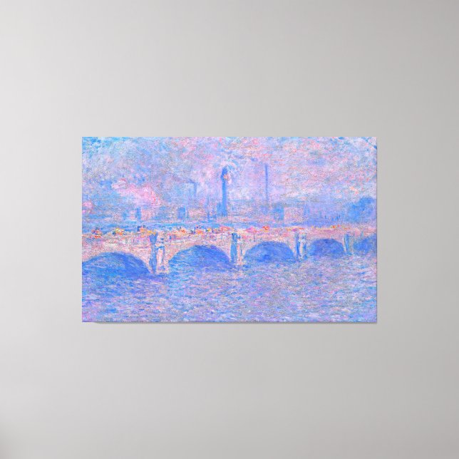 Lienzo Monet - Puente Waterloo, Efecto Sunlight (Anverso)