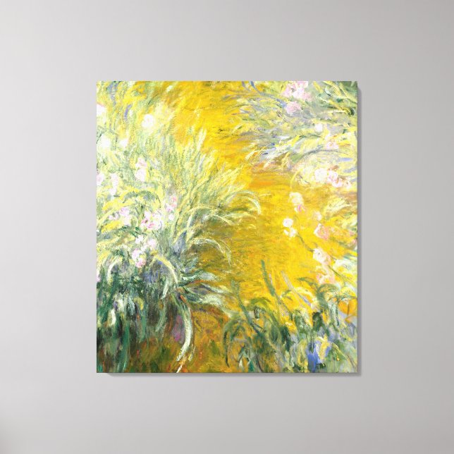 Lienzo Monet,The Path through the Irises (Anverso)