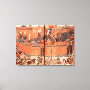 Lienzo Mongols bajo dirección de Hulagu Khan