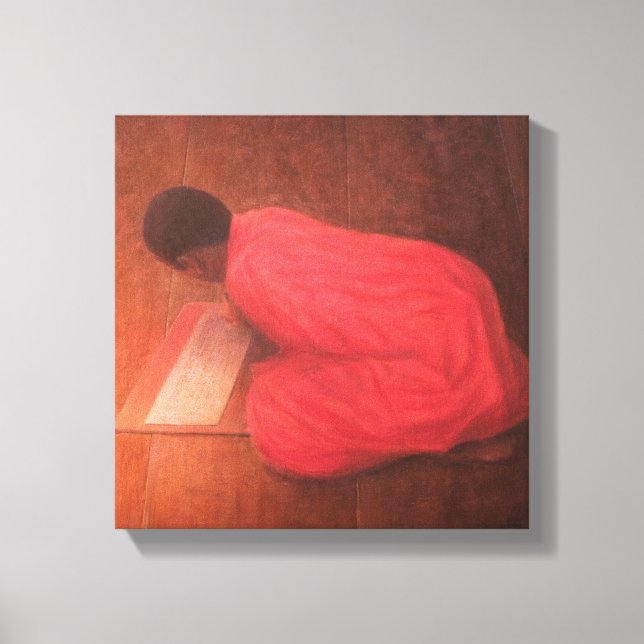 Lienzo Monje joven en clase (Anverso)