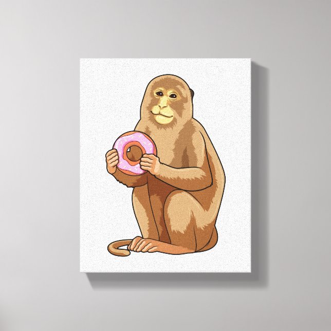 Lienzo Monkey with Donut (Anverso)