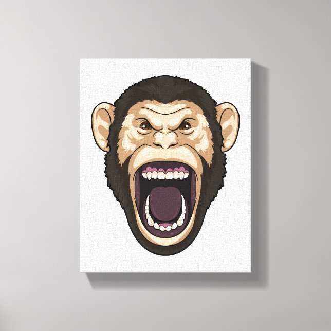 Lienzo Mono con pelo negro (Anverso)