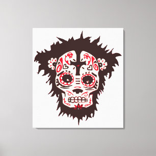 Lienzo mono de cráneo de azúcar