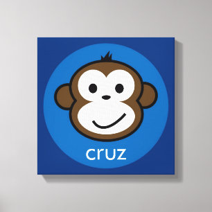 Lienzo Mono fresco personalizado [azul+marina de guerra]