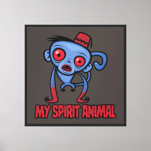 Lienzo Mono Zombie es mi animal espiritual