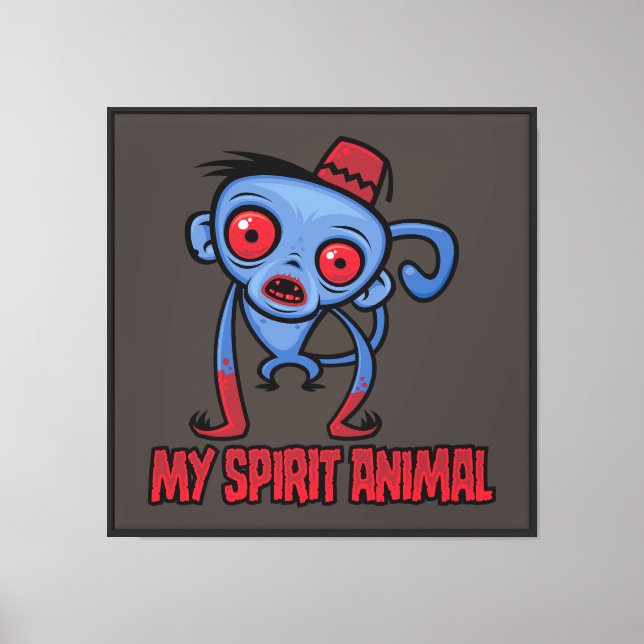 Lienzo Mono Zombie es mi animal espiritual (Anverso)