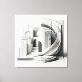 Lienzo Monochrome Architectural Flow