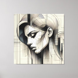 Lienzo Monochrome Line Portrait