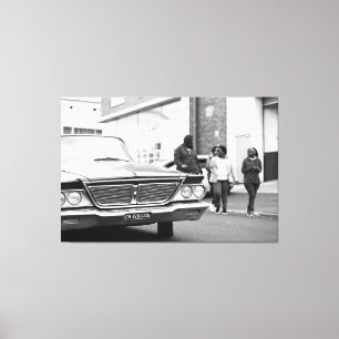 Lienzo Monocromo blanco y negro Ciudad de los Viejos Coch