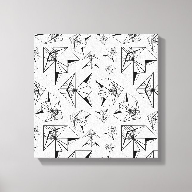 Lienzo Monocromo. Ornamento geométrico. Blanco y negro (Anverso)