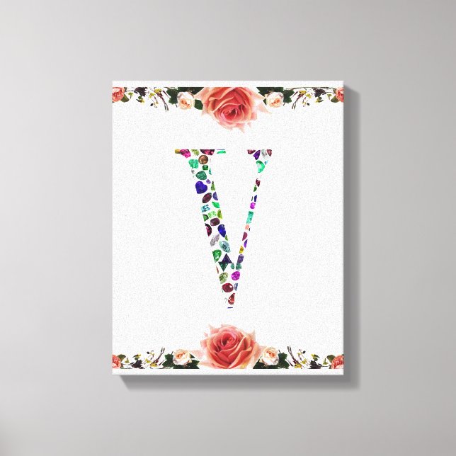 Lienzo Monograma de la letra V (Anverso)