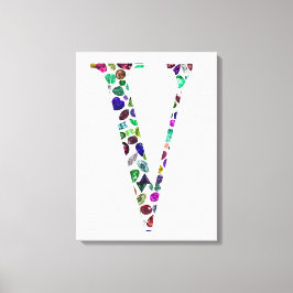 Lienzo Monograma de la letra V