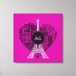 Lienzo Monograma de París el del amor de la torre