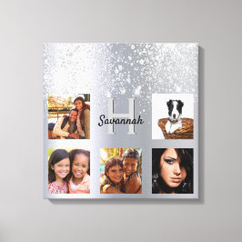 Lienzo Monograma del colector de fotos de polvo de purpur