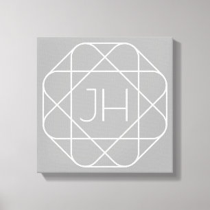 Lienzo Monograma genial, estilo de logotipo con vibra hip
