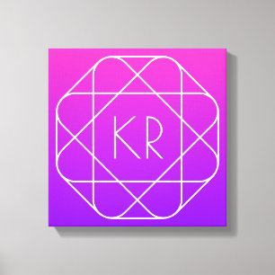 Lienzo Monograma geométrico genial Violeta magenta púrp