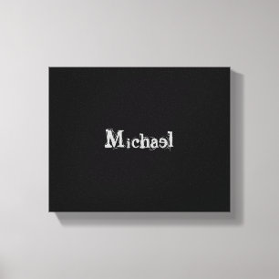 Lienzo Monograma minimalista moderno nombre blanco negro