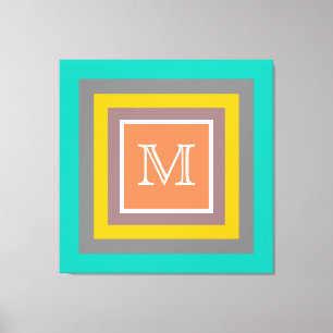 Lienzo Monograma moderno de colores estilizados