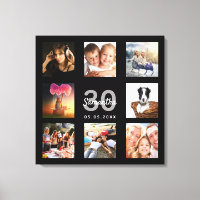 Monograma negro de foto personalizado de 30 años