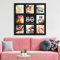 Monograma negro de foto personalizado de 80 años