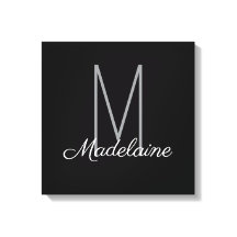 Monograma negro personal elegante moderno