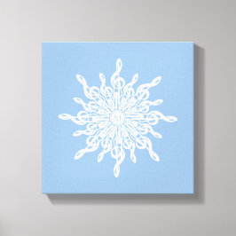 Lienzo Monograma Ornamental Azul invernal G-Clef Snowflak