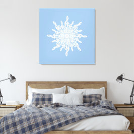 Lienzo Monograma Ornamental Azul invernal G-Clef Snowflak