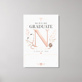 Lienzo Monograma personalizado para graduada de enfermerí