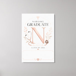 Lienzo Monograma personalizado para graduada de enfermerí