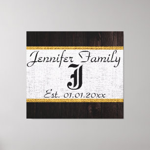 Lienzo Monograma Rústico Blanco Burlap Linaje Aspecto Mad