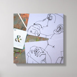 Lienzo Monos pensando en las resoluciones de Año Nuevo C