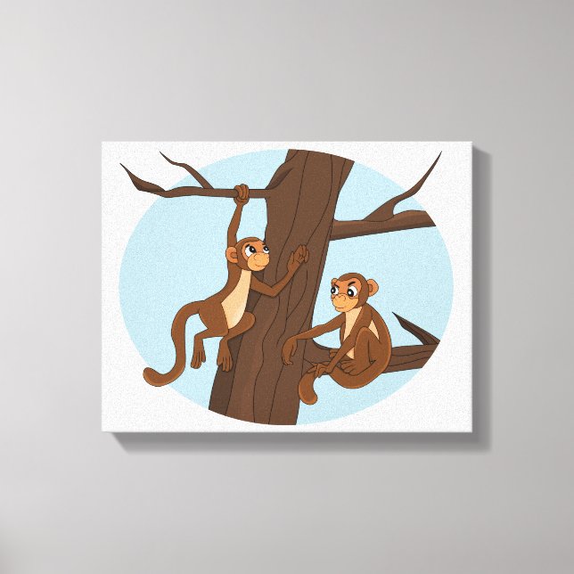 Lienzo Monos trepando al personalizado del árbol (Anverso)