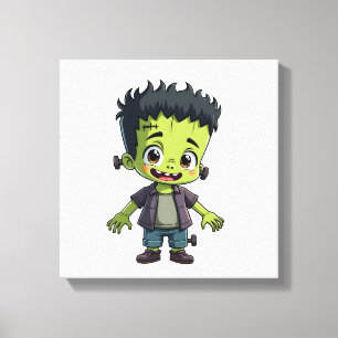 Lienzo Monstruo de Frankenstein - Dibujo animado de Hallo