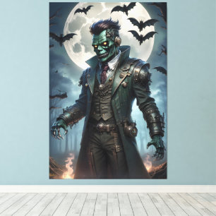 Lienzo Monstruo de Frankenstein Steampunk de Halloween