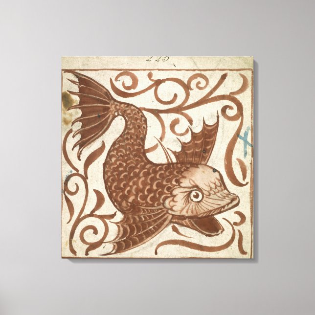 Lienzo Monstruo marino (con papel) (Anverso)