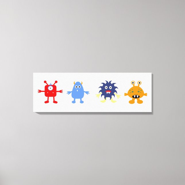 Lienzo Monstruo Tema Bebé Cuarto Vestido (Anverso)