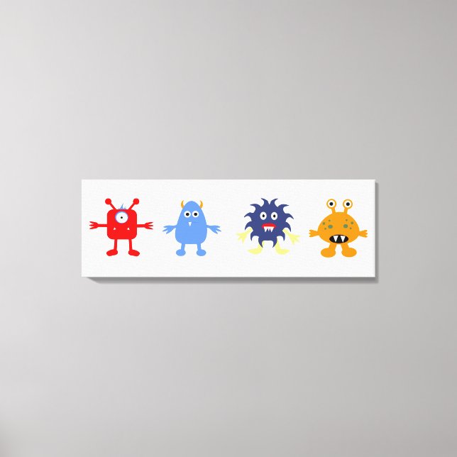 Lienzo Monstruo Tema Bebé Cuarto Vestido (Anverso)