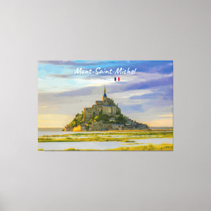 Lienzo Mont-Saint-Michel, Francia - Abadía Medieval