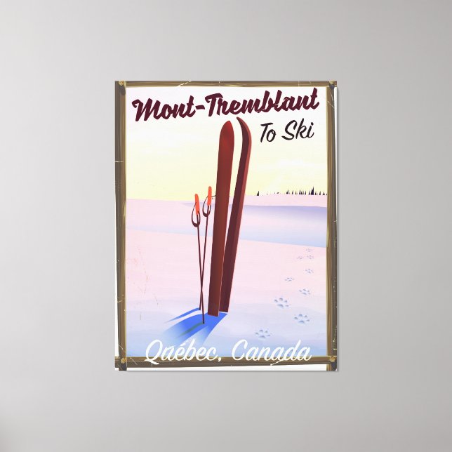 Lienzo Mont-Tremblant poster de Esquí de Quebec. (Anverso)