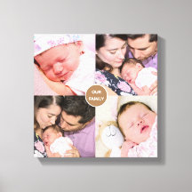 Montaje cuadrado de cuatro fotos familiares