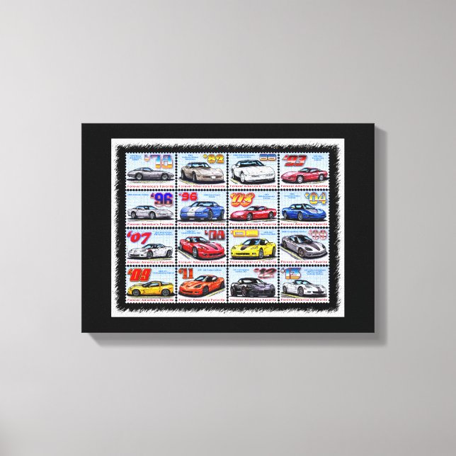 Lienzo Montaje de Corvettes de la Edición Especial 1978-2 (Anverso)