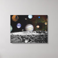 Montaje de los planetas y lunas de Júpiter