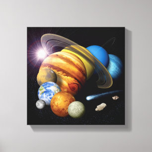 Lienzo Montaje de planetas del sistema solar de NASA JPL