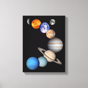 Lienzo Montaje del Sistema Solar Fotos de planetas JPL
