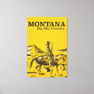 Lienzo Montana Big sky Country vintage travel poster