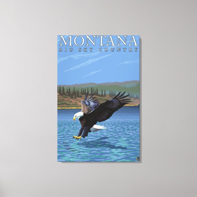 Lienzo Montana — Big Sky CountryDiving Eagle (Anverso)